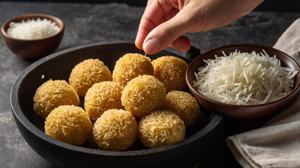 Bolinho de arroz com queijo na Airfryer