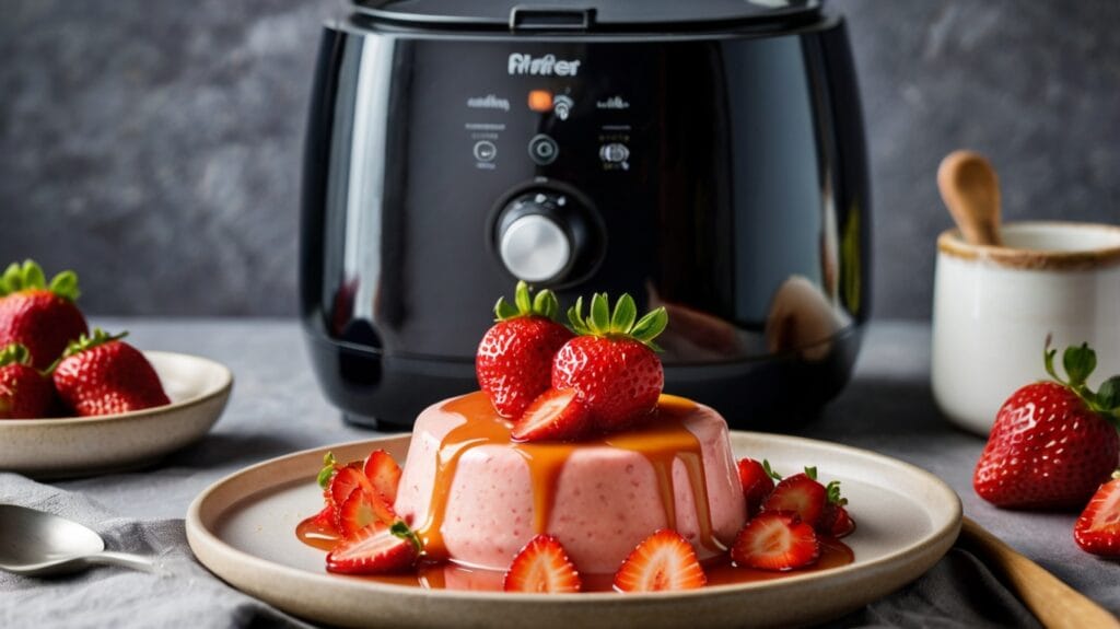 Pudim de Morango na Airfryer