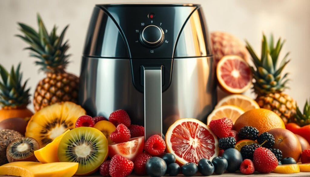 doces com frutas na airfryer