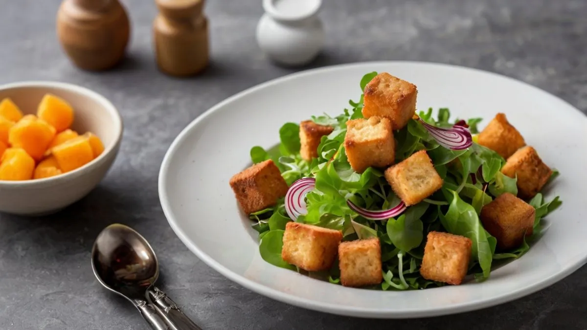 Salada Fatouche com Croutons de Canela