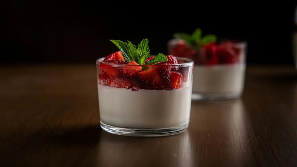 panna cotta de frutas vermelhas
