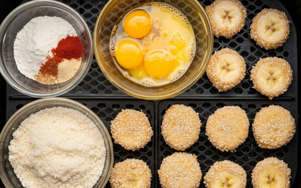 Ingredientes de Banana à Milanesa na Airfryer