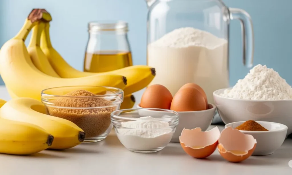 Ingredientes para Muffin de Banana Macio