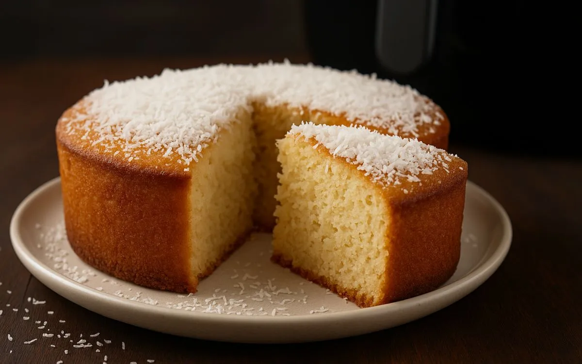 Receita Saudável Bolo de Coco na Airfryer Sem Glúten e Sem Lactose Faz Sucesso